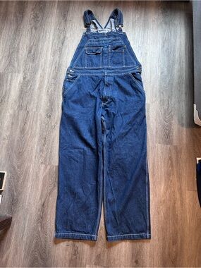 Wolverine Blue Denim Carpenter Bib Overalls Men’s Sz Large 30 Workwear
